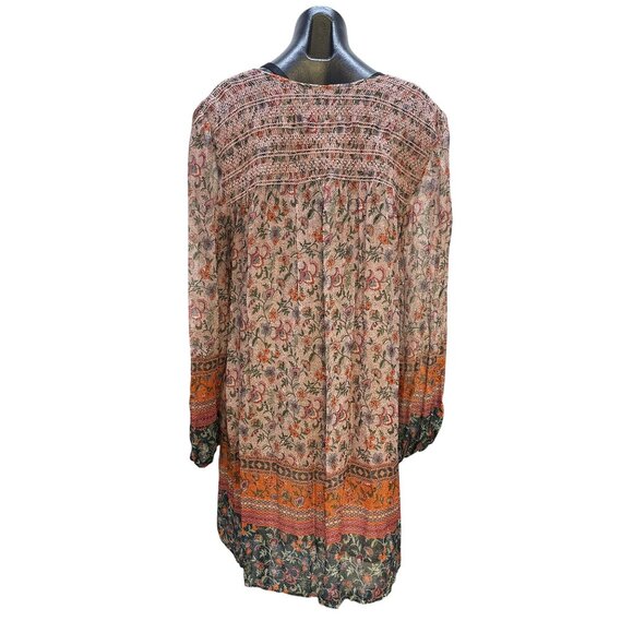 Johnny Was Bohemian Floral Print Long Sleeve Multicolor Dress Size L - Picture 2 of 8
